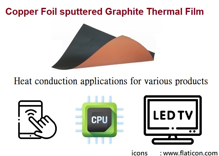copper foil with graphite thermal film application